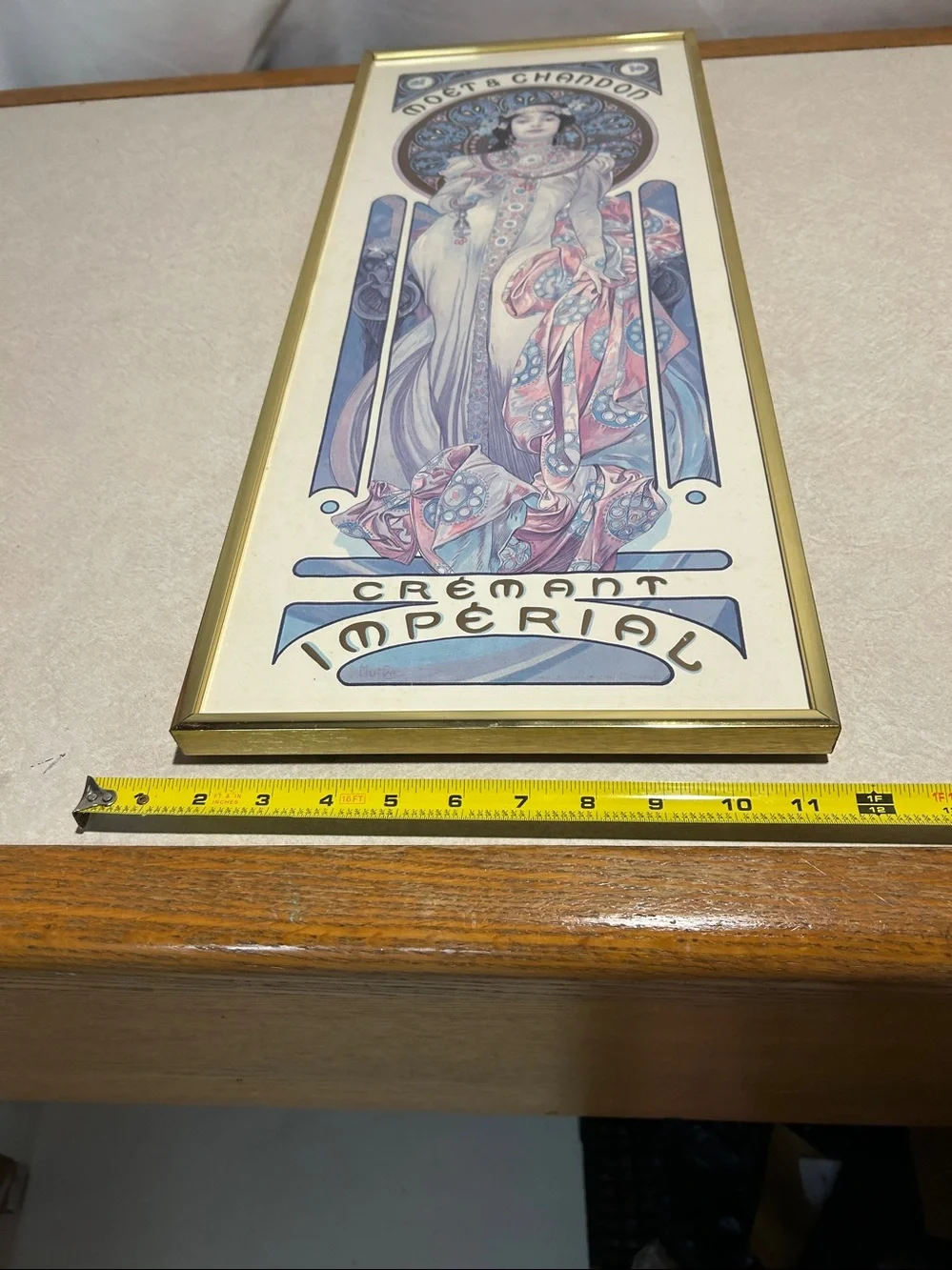 Vintage Alphonse Mucha Moët & Chandon Crémant Impérial Art Gallery Frame
